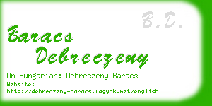 baracs debreczeny business card